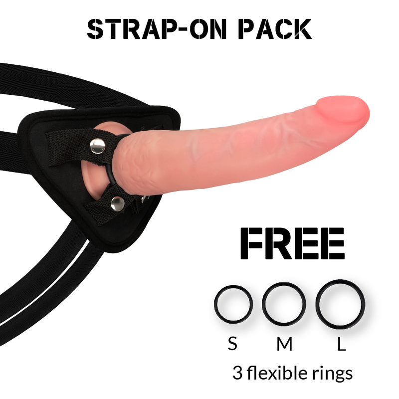 ROCKARMY - HARNESS + DUAL DENSITY CRUSADER REALISTIC DILDO 21.5 CM -O- 4.46 CM