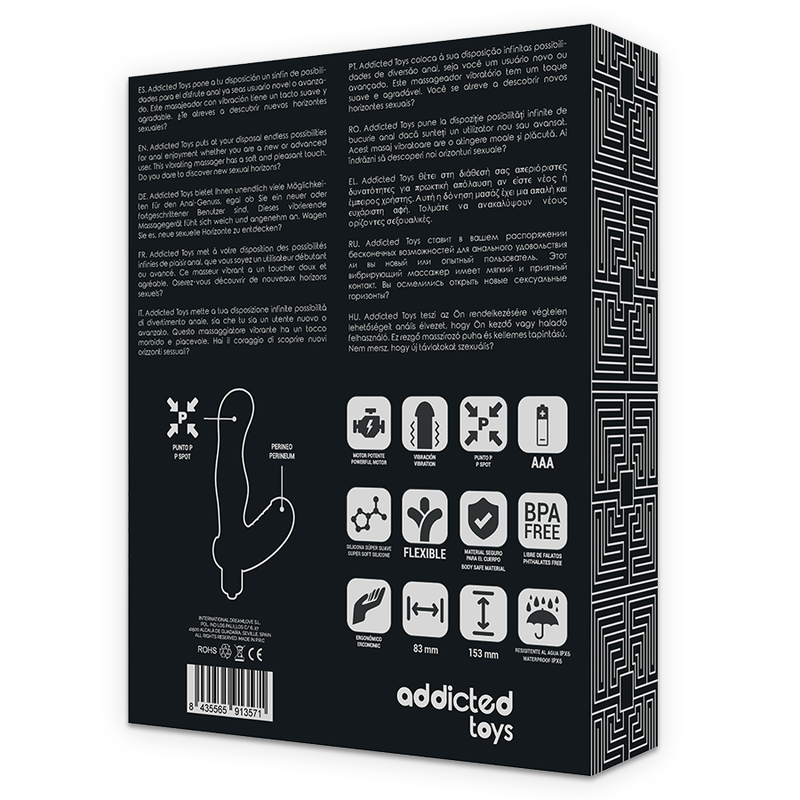 ADDICTED TOYS - STIMULATEUR DE PROSTATE ANAL EN SILICONE VIBRANT POUR POINT P