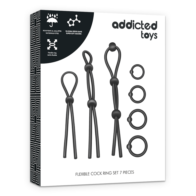 ADDICTED TOYS - KIT OF 7 FLEXIBLE SILICONE RINGS