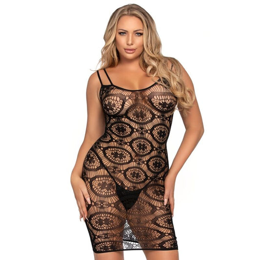 LEG AVENUE - ROBE MINI NOIRE AU CROCHET