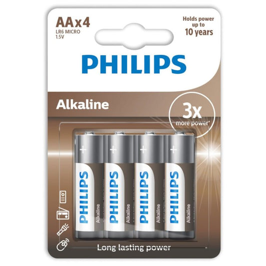 PHILIPS - BLISTER DE PILE ALCALINE AA LR6*4