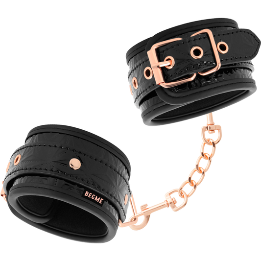 BEGME - BLACK EDITION NEOPRENE LINING HANDCUFFS