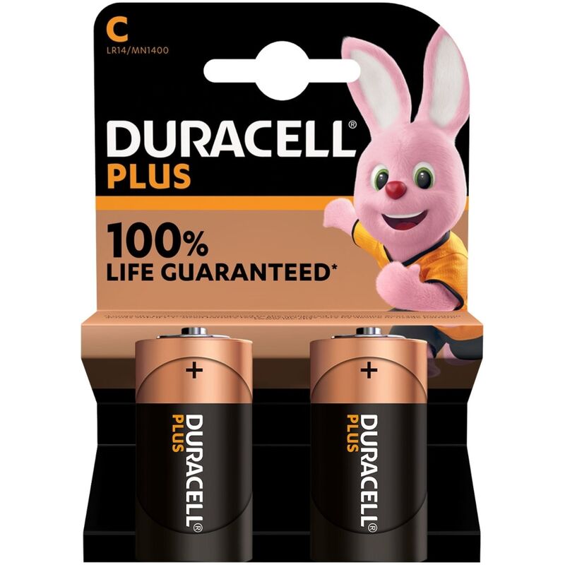 DURACELL - PLUS POWER ALKALINE BATTERY C LR14 BLISTER*2 – SexDivinity