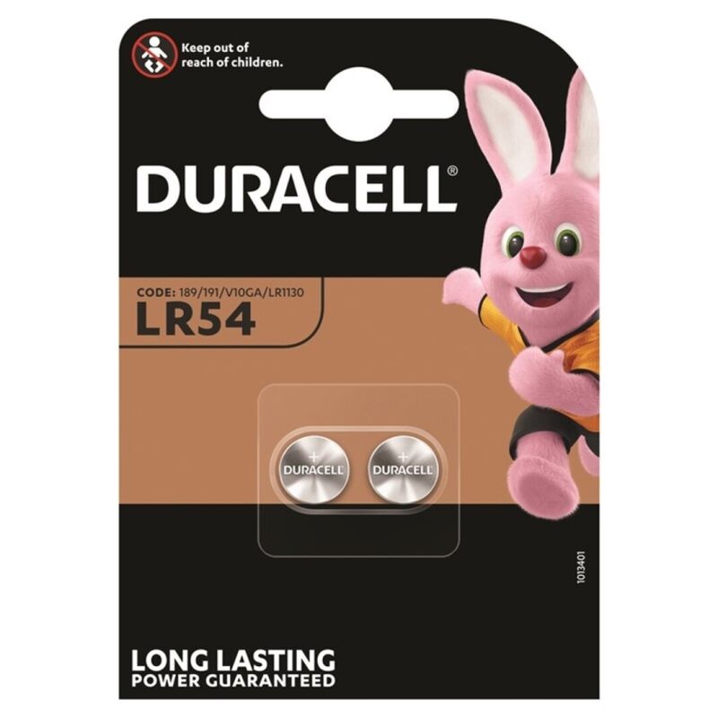 DURACELL - PILE BOUTON ALCALINE LR54 LR1130 AG10 1,5V BLISTER*2