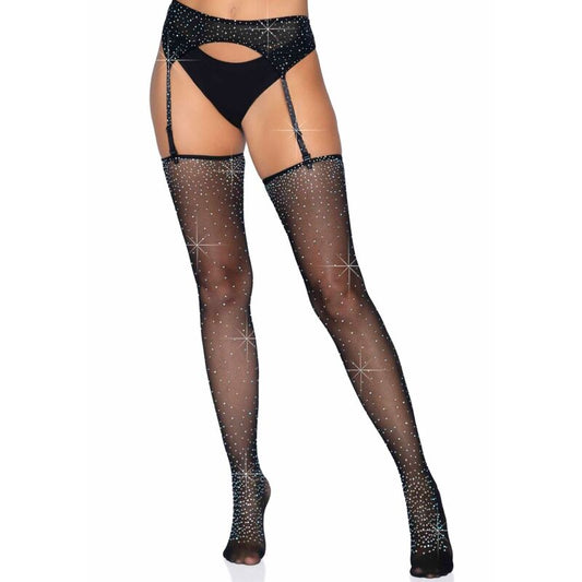 LEG AVENUE - BAS BRILLANTS AVEC PORTE-JARRETELLES TAILLE UNIQUE