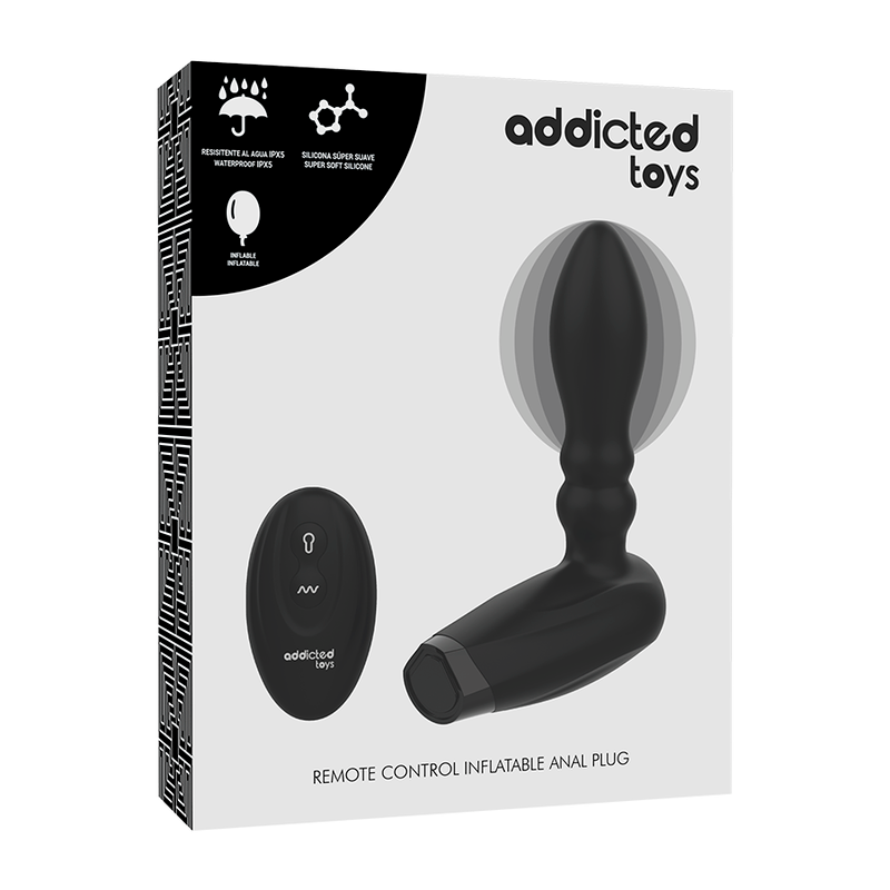 ADDICTED TOYS - PLUG GONFLABLE TÉLÉCOMMANDÉ 10 MODES DE VIBRATIONS
