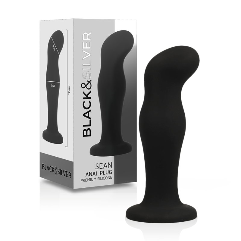 BLACK&amp;SILVER - SEAN PREMIUM SILICONE ANAL PLUG BLACK