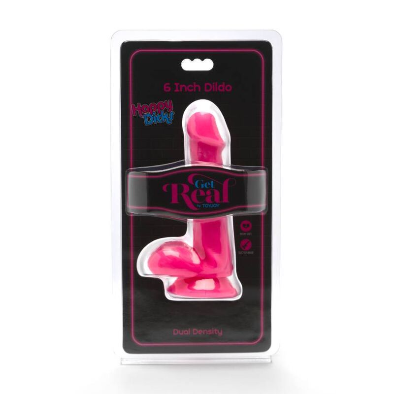 GET REAL - DILDO HAPPY DICKS 12 CM AVEC TESTICULES ROSES
