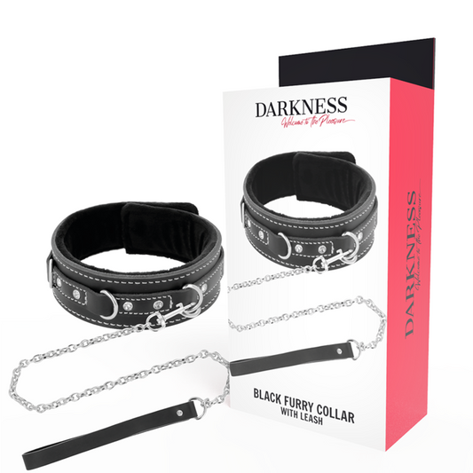 DARKNESS - HIGH QUALITY LEATHER COLLAR WITH STRAP
