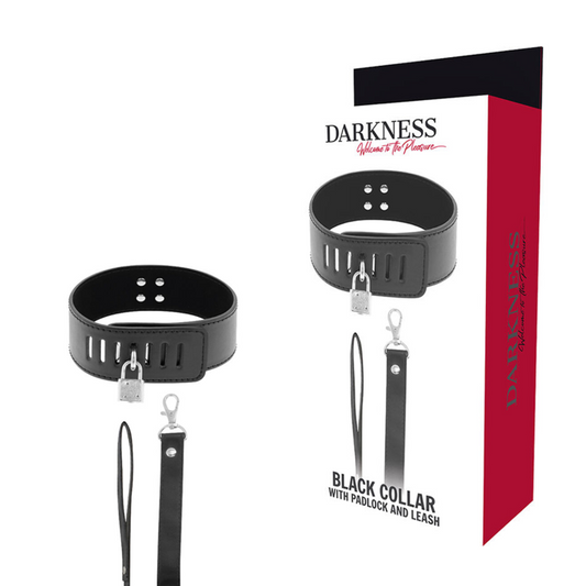 DARKNESS - BDSM COLLAR WITH BLACK PADLOCK