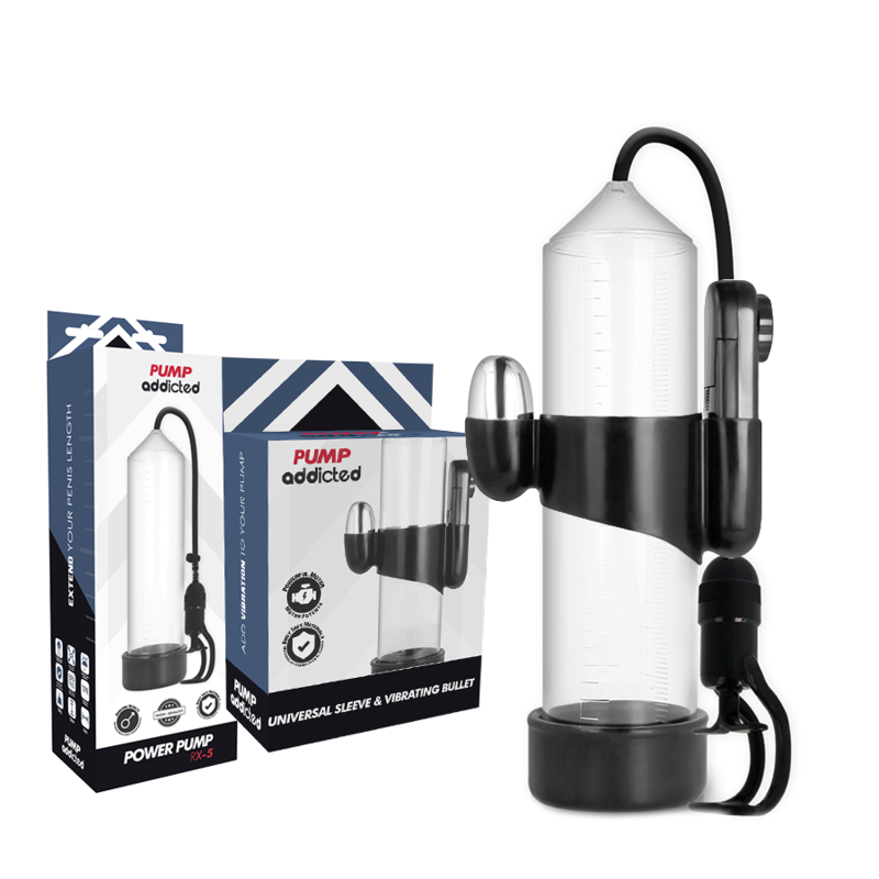 PUMP ADDICTED - RX5 TRANSPARENT ERECTION PUMP WITH VIBRATOR