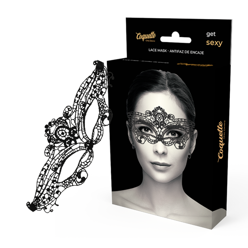 COQUETTE CHIC DESIRE - MASQUE POUR LES YEUX EN DENTELLE NOIRE FINE