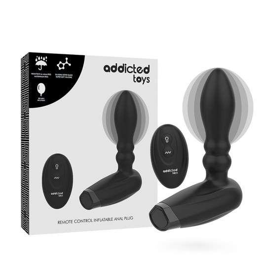 ADDICTED TOYS - PLUG GONFLABLE TÉLÉCOMMANDÉ 10 MODES DE VIBRATIONS