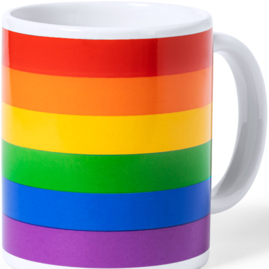 PRIDE - MUG DRAPEAU LGBT DANS BOÎTE KRAFT INDIVIDUELLE /es/pt/en/fr/it/
