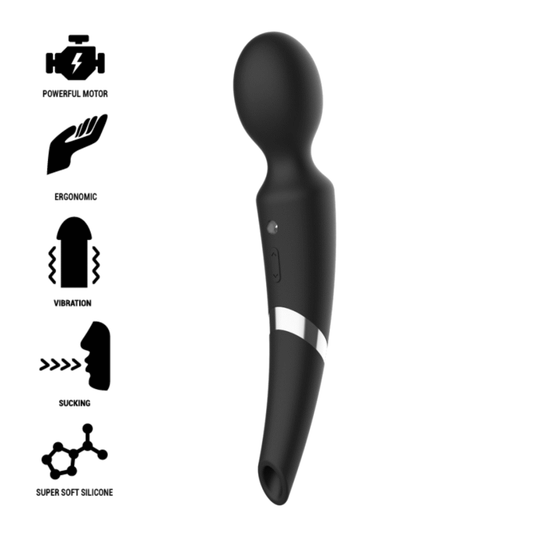 BLACK&amp;SILVER - BECK WAND AND SUCTION CUP 2 IN 1 SILICONE