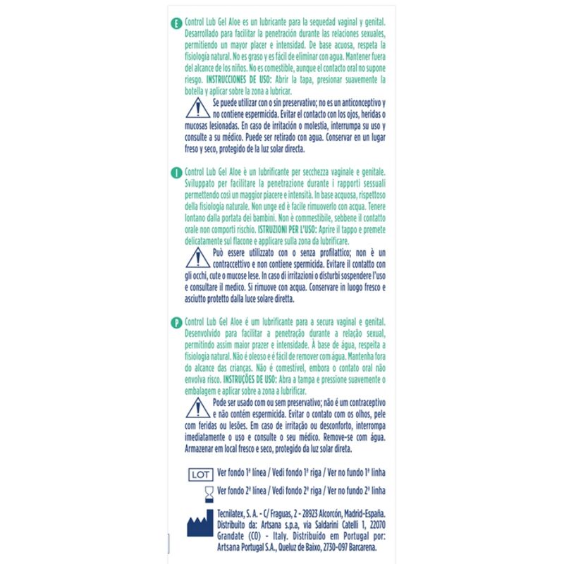 CONTROL - LUB GEL LUBRIFIANT À L'ALOE 75 ML