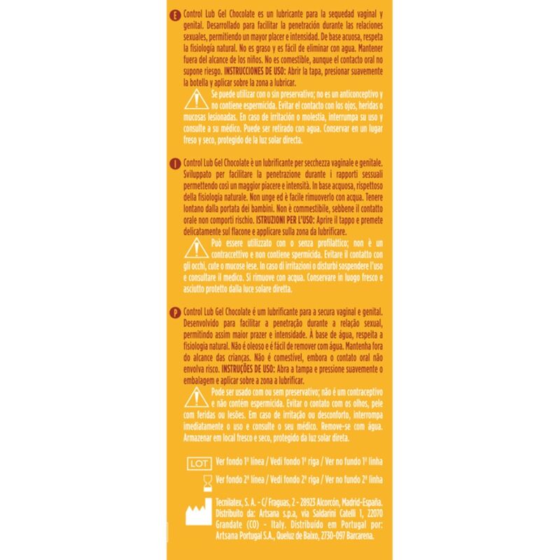 CONTROL - GEL LUBRIFIANT AU CHOCOLAT LUB 75 ML