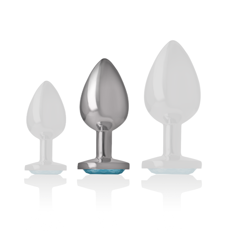 INTENSE - BLUE HEART ALUMINUM METAL ANAL PLUG SIZE M