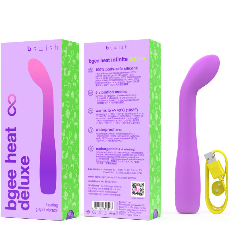 B SWISH - BGEE HEAT INFINITE DELUXE VIBRATEUR RECHARGEABLE SILICONE LAVANDE