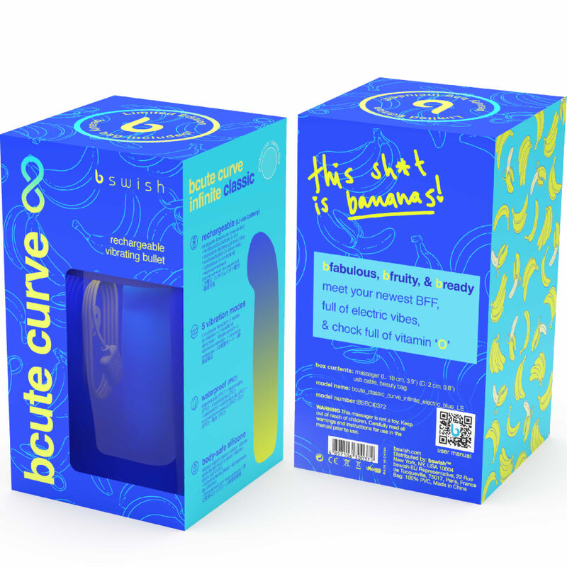 B SWISH - BCUTE CURVE INFINITE CLASSIC VIBRATEUR RECHARGEABLE EN SILICONE BLEU EN ÉDITION LIMITÉE