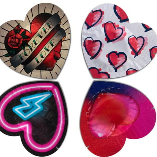 PASANTE - RED HEART SHAPED CONDOM BAG 144 UNITS