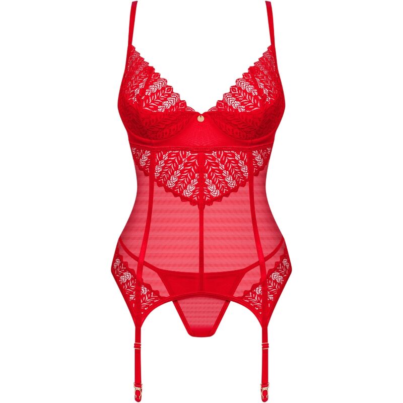 OBSESSIVE - INGRIDIA CORSET &amp; TANGA RED XS/S