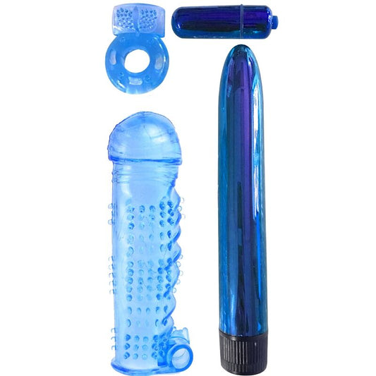 CLASSIX - COUPLES KIT WITH RING, CASE AND BLUE BULLETS
