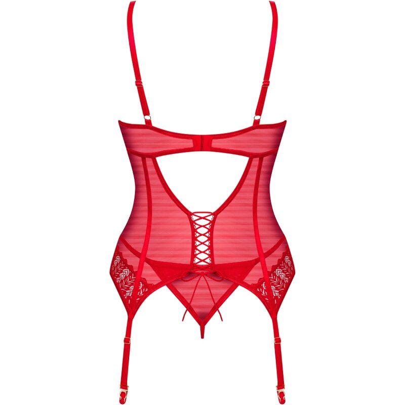 OBSESSIVE - INGRIDIA CORSET &amp; TANGA RED XS/S