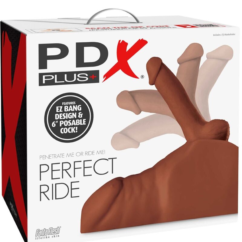 PDX PLUS - MASTURBATEUR PERFECT RIDE PÉNIS ET ANUS MARRON