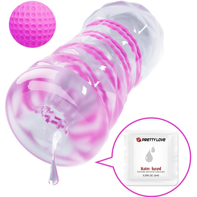 PRETTY LOVE - FANTASY INTERNAL SPIRAL AND BALLS TRANSPARENT MALE MASTURBATOR