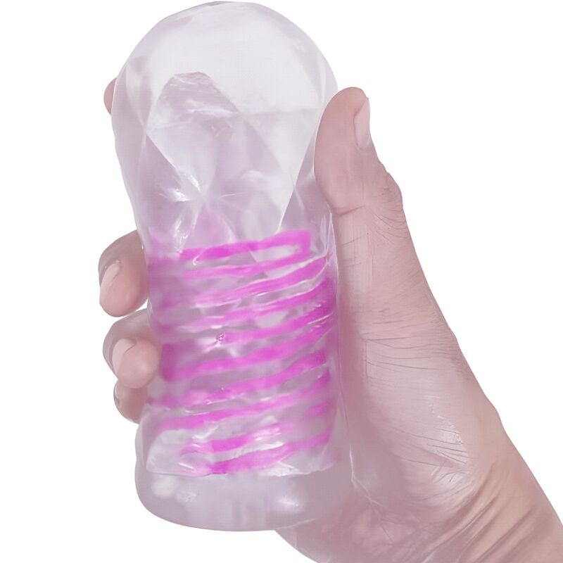 PRETTY LOVE - FANTASY INTERNAL SPIRAL AND BALLS TRANSPARENT MALE MASTURBATOR