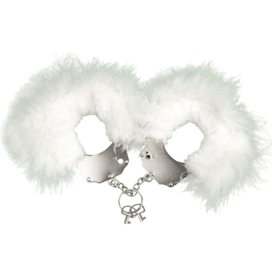 ADRIEN LASTIC - MENOTTES EN MÉTAL AVEC PLUMES BLANCHES