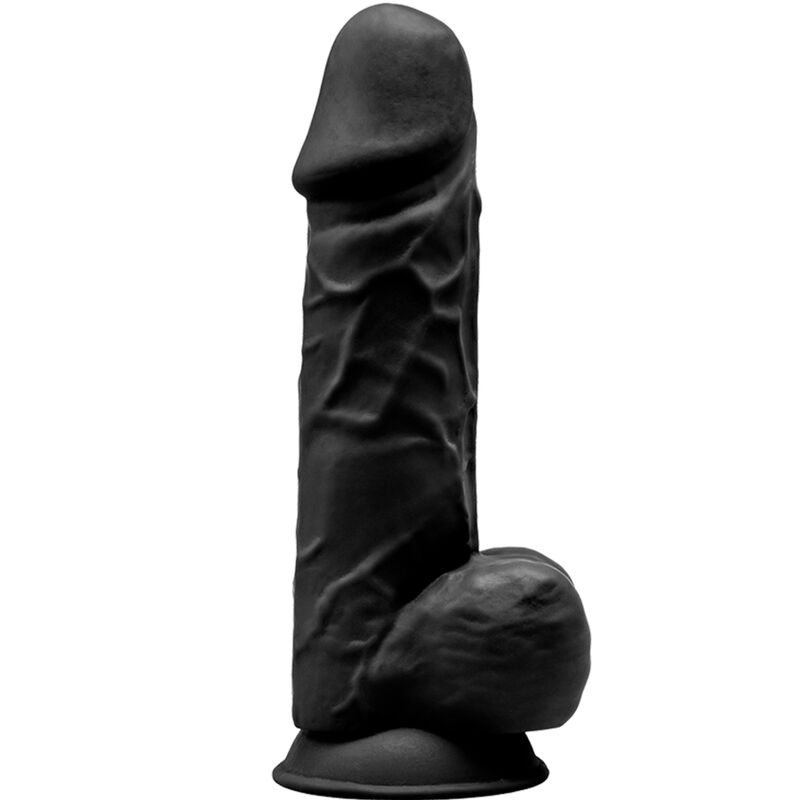 SILEXD - MODÈLE 1 PÉNIS RÉALISTE SILICONE PREMIUM SILEXPAN NOIR 21,5 CM