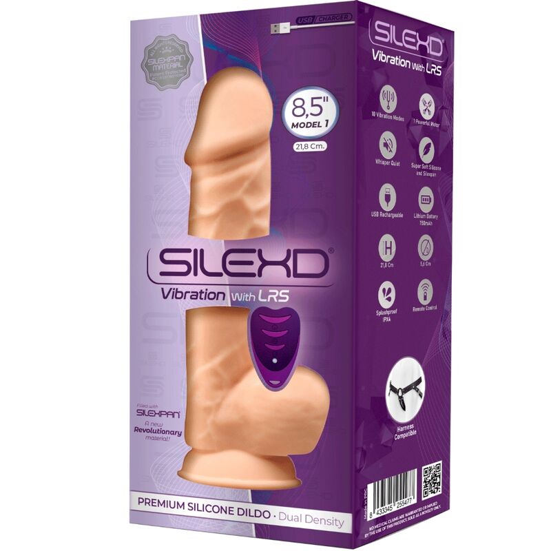 SILEXD - MODÈLE 1 VIBRATEUR PÉNIS RÉALISTE SILICONE PREMIUM SILEXPAN TÉLÉCOMMANDE 21,8 CM