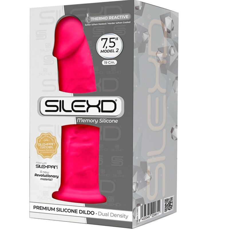 SILEXD - MODÈLE 2 PÉNIS RÉALISTE SILICONE PREMIUM SILEXPAN FUCHSIA 19 CM