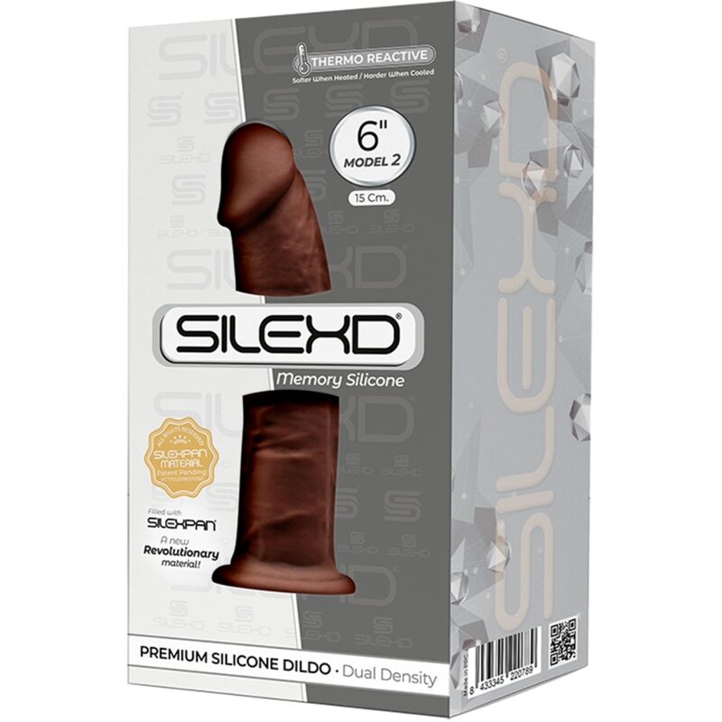 SILEXD - MODÈLE 2 PÉNIS RÉALISTE SILICONE PREMIUM SILEXPAN MARRON 15 CM