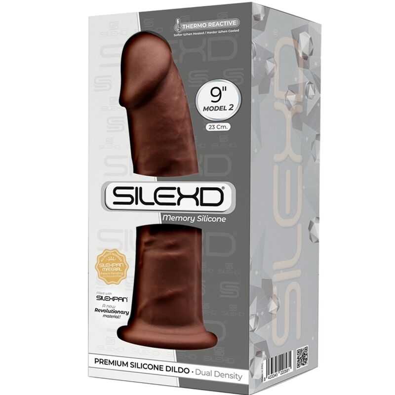 SILEXD - MODÈLE 2 PÉNIS RÉALISTE SILICONE PREMIUM SILEXPAN MARRON 23 CM