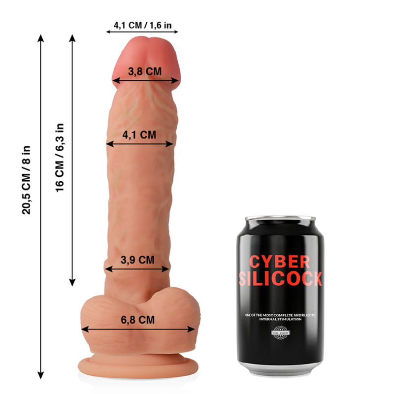 CYBER SILICOCK - SILICONE LIQUIDE MAGNUS RÉALISTE 20,5 CM -OU- 4,1 CM