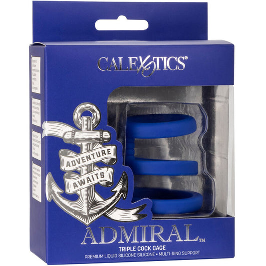 CALEXOTICS - ADMIRAL TRIPLE PENIS CAGE BLUE