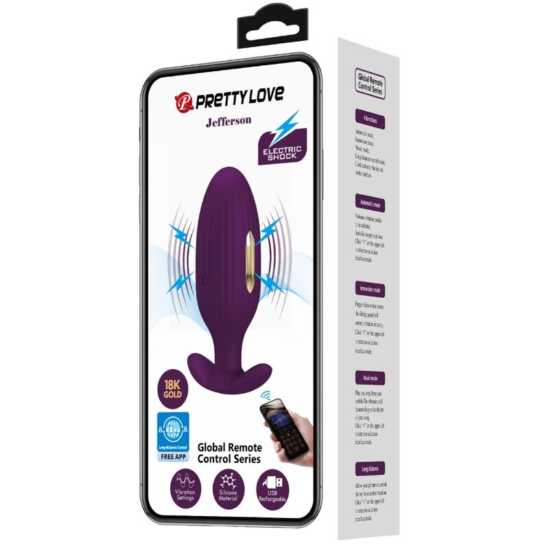 PRETTY LOVE - JEFFERSON APP CONTROLLED ANAL PLUG LILAC