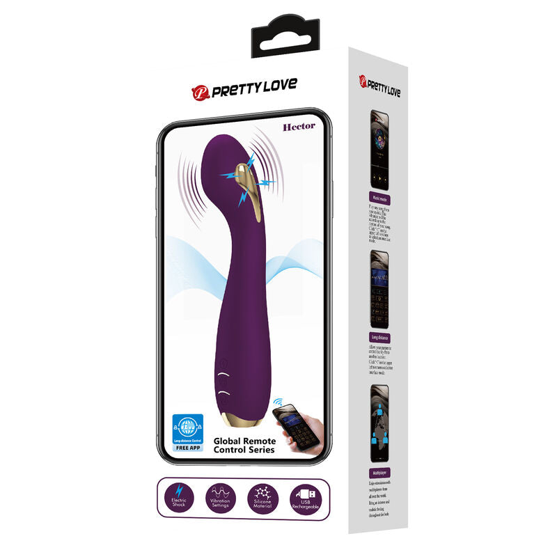 PRETTY LOVE - HECTOR APP-CONTROLLED ELECTROSHOCK VIBRATOR LILAC