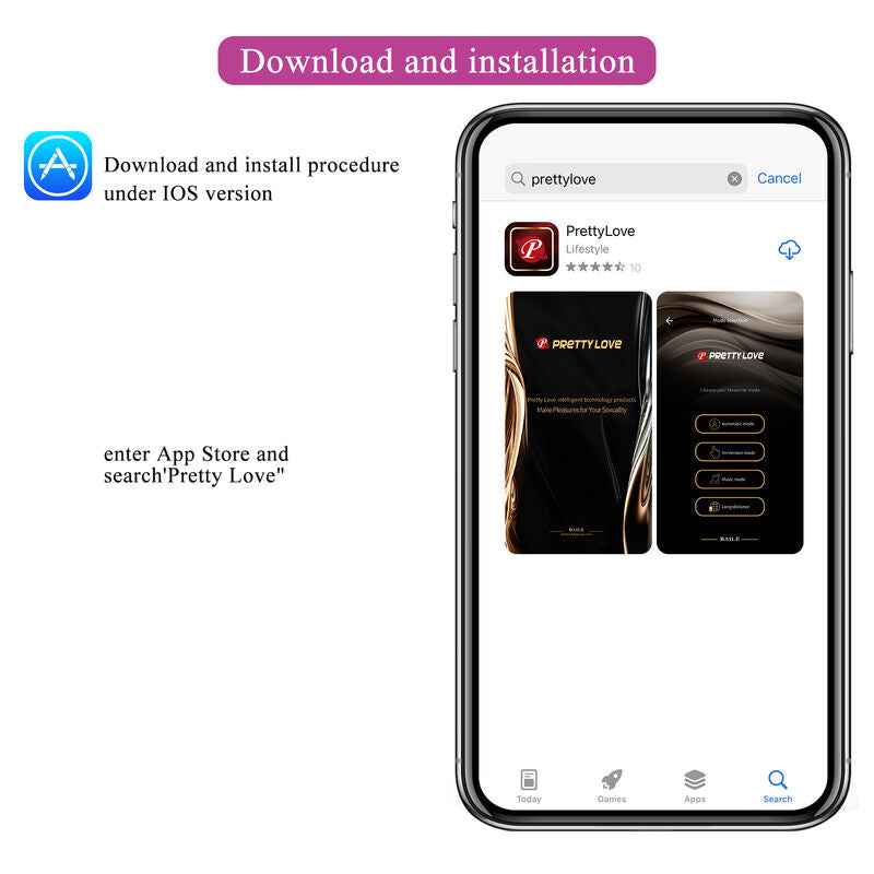 PRETTY LOVE - HECTOR APP-CONTROLLED ELECTROSHOCK VIBRATOR LILAC