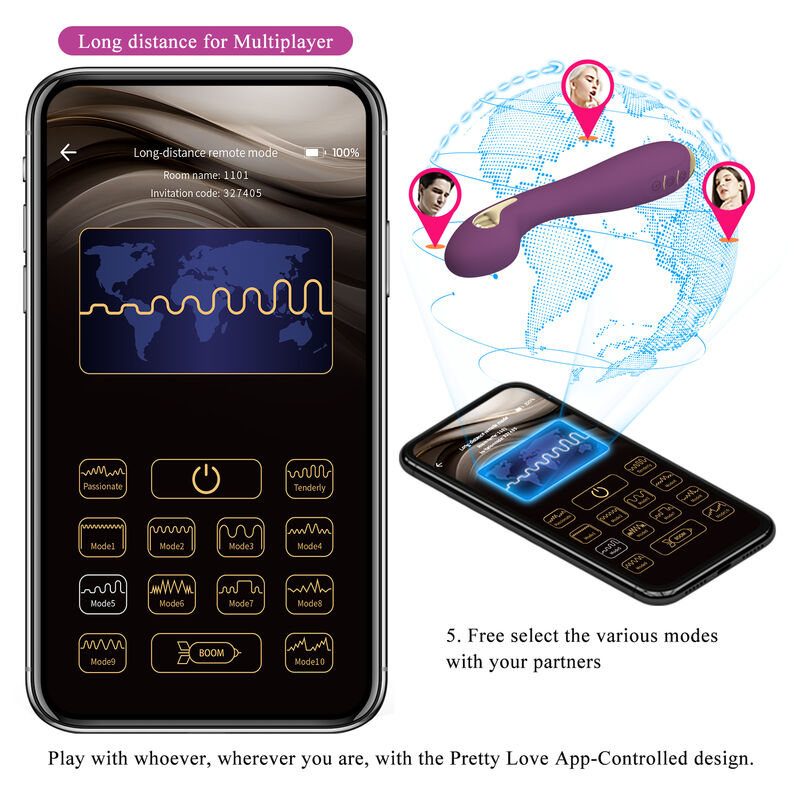 PRETTY LOVE - HECTOR APP-CONTROLLED ELECTROSHOCK VIBRATOR LILAC