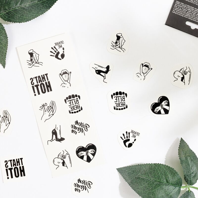 SECRET PLAY - LOT DE 10 TATOUAGES TEMPORAIRES DE LA COLLECTION KINKY