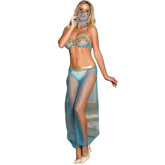 SUBBLIME - ENSEMBLE DE LINGERIE BLEU STYLE INDIEN S/M
