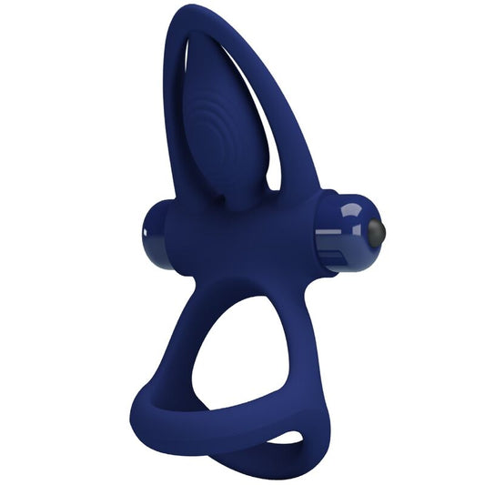 PRETTY LOVE - MAT DOUBLE RING WITH VIBRATION &amp; BLUE STIMULATOR