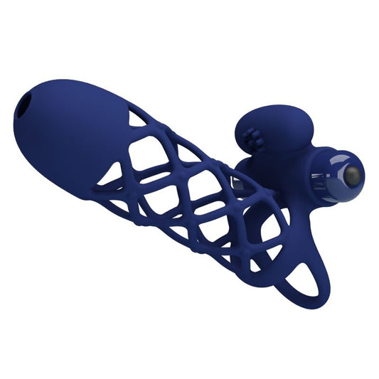 PRETTY LOVE - GIANN VIBRATING RING WITH BLUE SILICONE SLEEVE