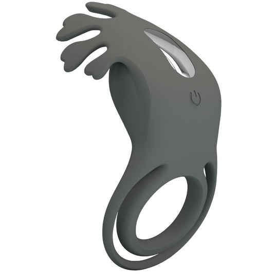 PRETTY LOVE - RUBEN DOUBLE VIBRATING RING WITH GREY STIMULATOR