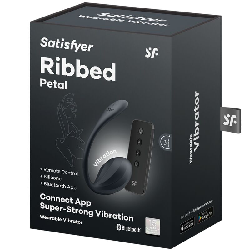 SATISFYER - RIBBED PETAL G-SPOT STIMULATOR REMOTE CONTROL BLACK FREE APP