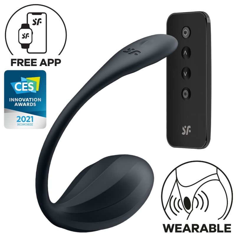 SATISFYER - RIBBED PETAL G-SPOT STIMULATOR REMOTE CONTROL BLACK FREE APP